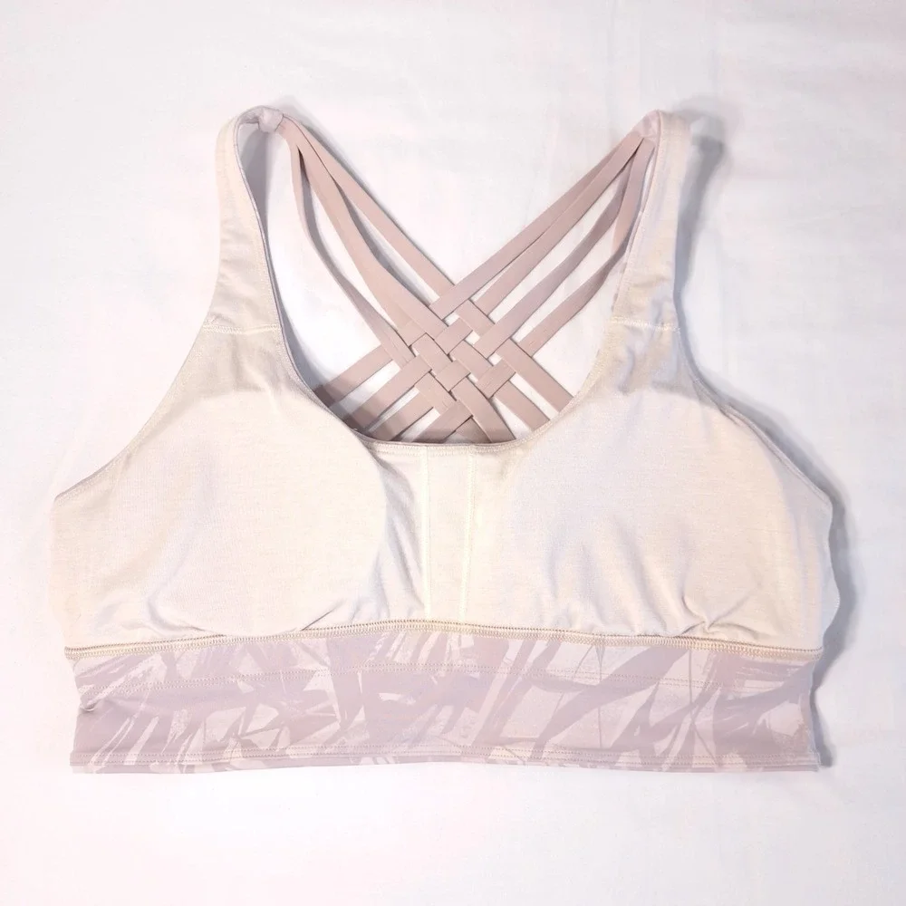 Lululemon Bra Women's 10 Light Ivory Free To Be Straps Sports Yoga Gym‎ Athletic